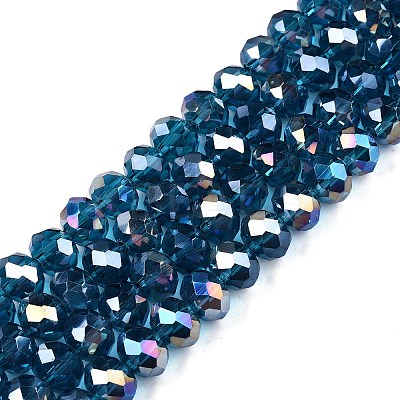 Electroplate Glass Beads Strands EGLA-A044-T8mm-B27-1