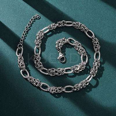 304 Stainless Steel Byzantine Chain Necklaces NJEW-T016-16P-1