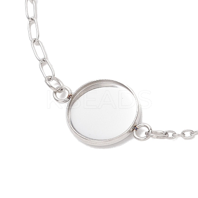 304 Stainless Steel Paperclip Chain Satellite Chain Bracelet Making BJEW-JB13072-02-1