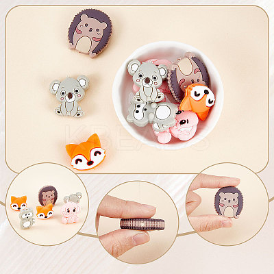 10Pcs 5 Style Food Grade Eco-Friendly Silicone Beads SIL-SC0001-11-1