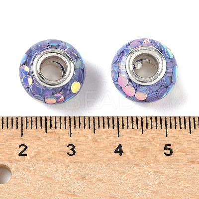 Transparent Resin Rondelle European Beads RESI-S023-15-1