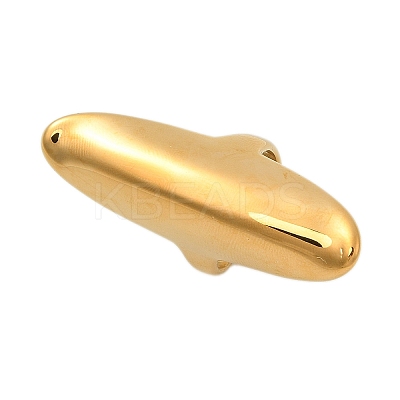 Oval 304 Stainless Steel Open Cuff Rings for Women RJEW-Q007-01G-1