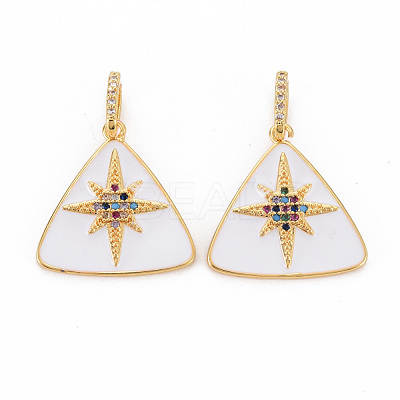 Brass Micro Pave Colorful Cubic Zirconia Pendants KK-S354-333-NF-1