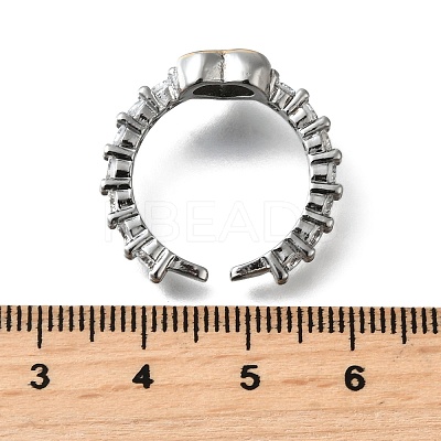 Brass Micro Pave Cubic Zirconia Cuff Rings RJEW-D313-02PG-1