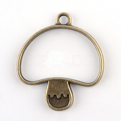 Rack Plating Alloy Open Back Bezel Pendants X-PALLOY-S047-35F-FF-1