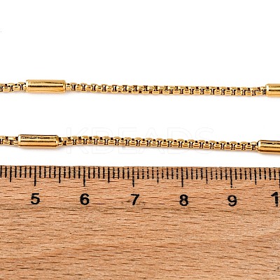 2MM 304 Stainless Steel Column Box Chain Necklaces NJEW-K291-02G-1