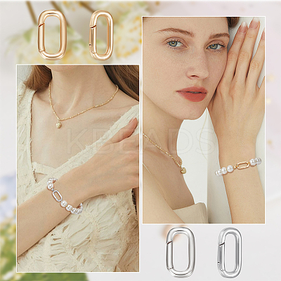 10Pcs 2 Colors Brass Spring Gate Rings KK-BBC0007-77-1