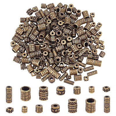 240Pcs 8 Styles Tibetan Style Alloy Bead Spacers FIND-NB0005-67-1