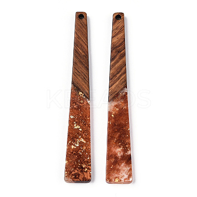 Transparent Resin & Walnut Wood Big Pendants RESI-N039-68D-1