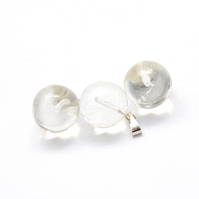 Round Watermelon Stone Glass Pendants G-Q434-10-1
