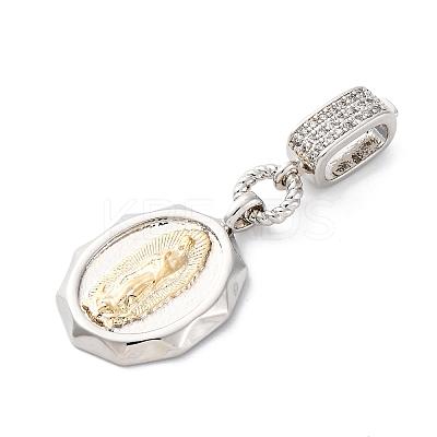 Brass Micro Pave Cubic Zirconia Pendants KK-S510-45GP-03-1