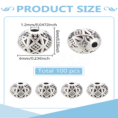 100Pcs Alloy Beads FIND-LP0002-55-1