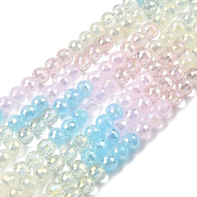 Electroplate Glass Beads Strands EGLA-D300-06-6mm-08-1