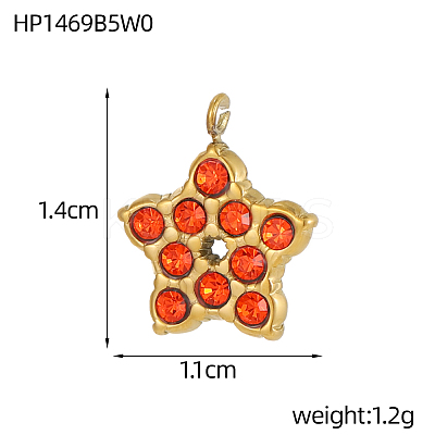 304 Stainless Steel Micro Pave Cubic Zirconia Pendants STAS-OY008-67G-1