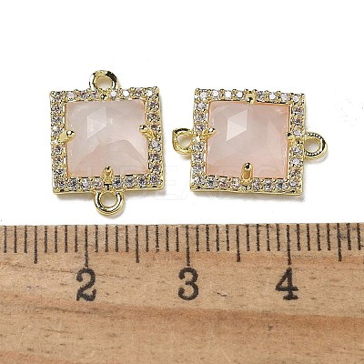 Natural Rose Quartz Faceted Square Links G-I375-03G-08-1