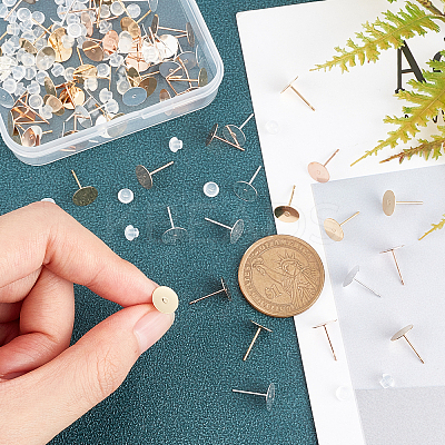 90Pcs 3 Colors 304 Stainless Steel Stud Earring Findings STAS-UN0022-51-1