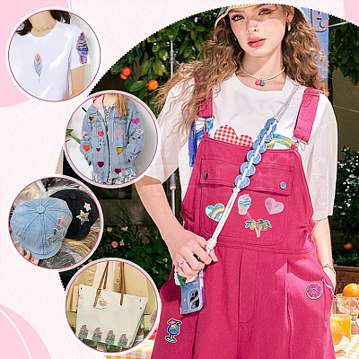 12Pcs 12 Styles Computerized Embroidery Cloth Iron On/Sew On Patches DIY-PH0023-24-1