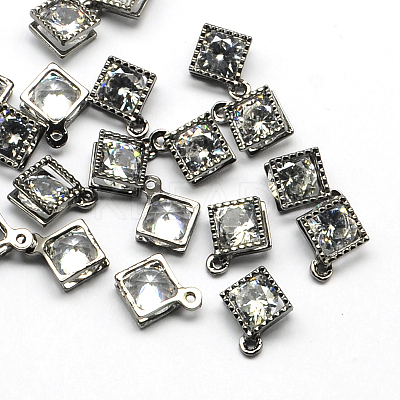Rhombus Alloy Charms ZIRC-R007-053A-01-1