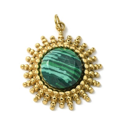 Faceted Synthetic Malachite Pendants FIND-Z028-38D-1