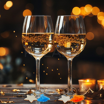 6 Sets Brass Wine Glass Charms Set AJEW-HY0001-48-1