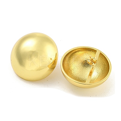 Rack Plating Half Round Brass Stud Earrings for Women EJEW-G410-56G-1