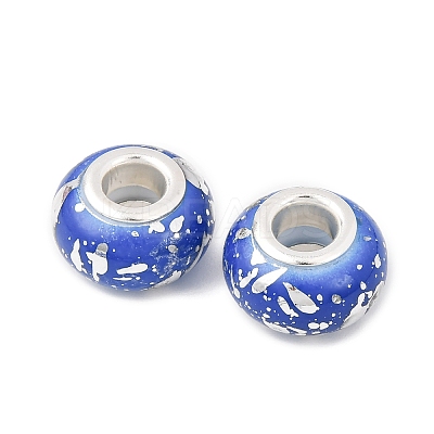 Opaque Resin Rondelle European Beads RESI-Z046-03D-1