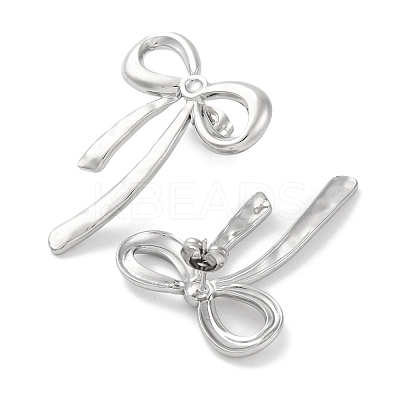 304 Stainless Steel Bowknot Stud Earrings EJEW-D281-03S-1