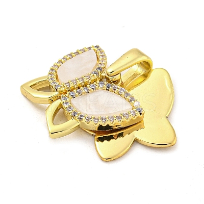Brass Micro Pave Clear Cubic Zirconia Pendants FIND-Z044-08G-1