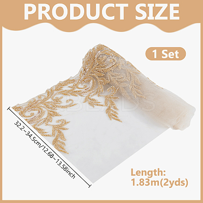 2 Yards Polyester Embroidery Flower Lace Trim DIY-WH0661-27C-1
