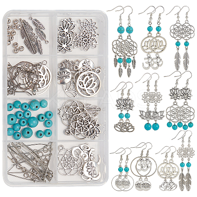 DIY Lotus Yoga Dangle Earring Making Kits DIY-SC0019-71-1