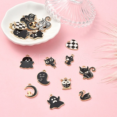 20Pcs 10 Styles Alloy Enamel Pendants ENAM-YW0004-20-1