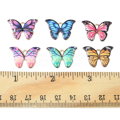 12Pcs 6 Colors Printed Alloy Pendants FIND-FS0001-28-1