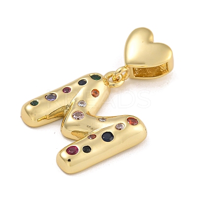 Brass Micro Pave Colorful Cubic Zirconia Pendants KK-P281-01G-M-1