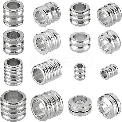 32Pcs 8 Style 201 Stainless Steel Beads STAS-UN0025-11-1