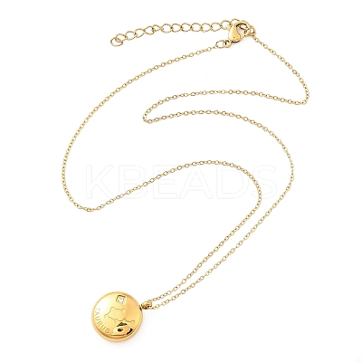 304 Stainless Steel Clear Cubic Zirconia Constellation Pendant Necklaces NJEW-R021-02G-12-1