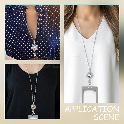 DIY Half Round Pendant Necklace Making Kits DIY-SC0019-99C-1