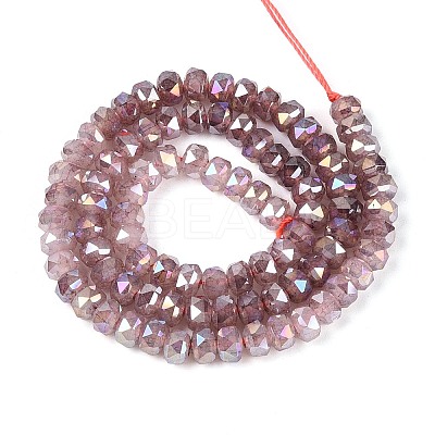 Anti-Tarnish Electroplate Glass Imitation Jade Beads Strands EGLA-T029-6mm-13E-1
