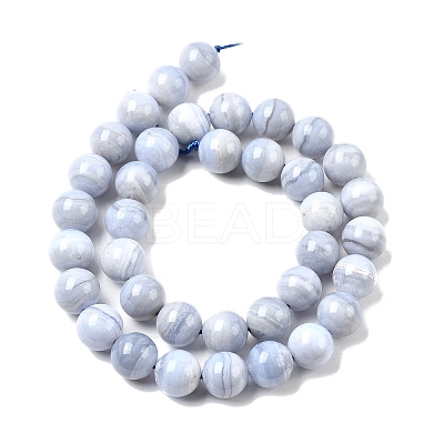 Natural Blue Lace Agate Beads Strands G-G344-A06-10mm-1