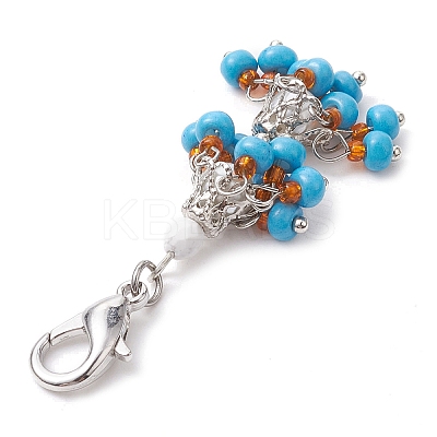 Glass Seed Bead Pendant Decorations HJEW-MZ00057-1