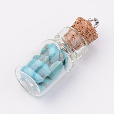 Glass Bottle Pendants X-PALLOY-JF00248-1
