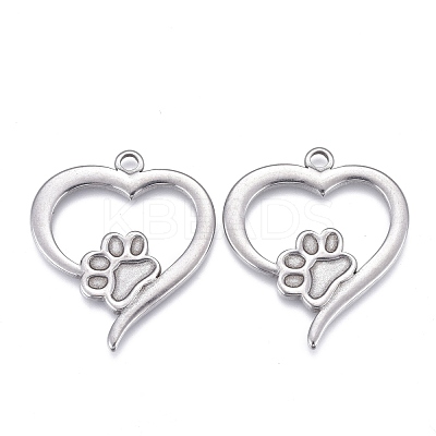304 Stainless Steel Pendant Cabochon Settings For Enamel STAS-F249-46P-1