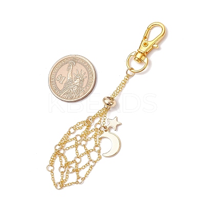 Moon Alloy Swivel Lobster Claw Clasps & Brass Cable Chains AJEW-JB01336-03-1