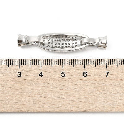 Brass Micro Pave Cubic Zirconia Fold Over Clasps KK-U059-15P-1