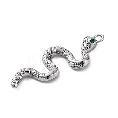 Brass Micro Pave Cubic Zirconia Pendants KK-Q042-01P-1