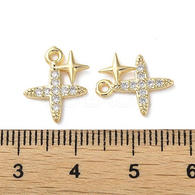 Brass Micro Pave Cubic Zirconia Charms X-KK-F872-13G-1