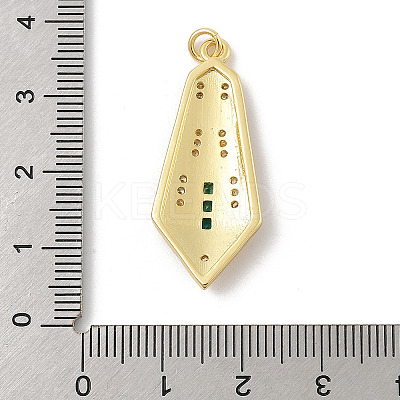 Brass Micro Pave Cubic Zirconia Pendants KK-U047-07G-01-1