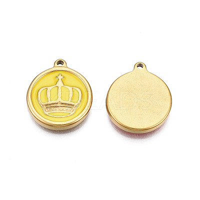 304 Stainless Steel Enamel Pendants STAS-N092-151A-1