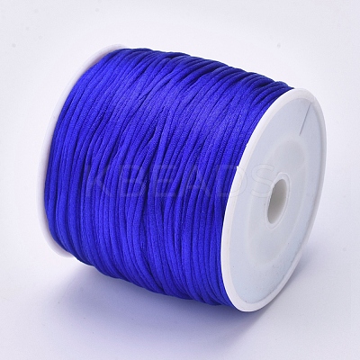 Round Nylon Satin Rattail Cord NWIR-WH0009-15A-09-1