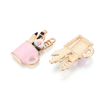 Golden Tone Alloy Enamel Pendants FIND-SZC0017-051-1