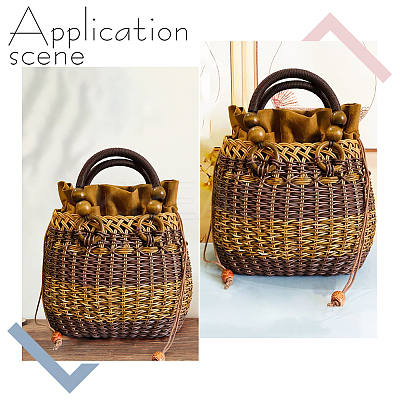 DIY Women's Plastic Rattan Woven Handbag Set DIY-WH0033-25-1